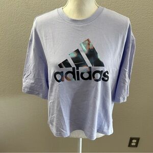 Adidas Light Purple Tee with Graphic Logo